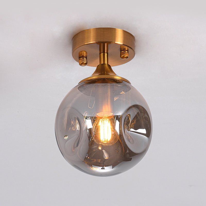 Glass Ball Shape Flush Mount Light Modern 1-Light Flush Mount Ceiling Fixture