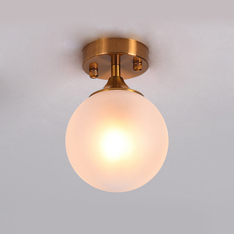 Glass Ball Shape Flush Mount Light Modern 1-Light Flush Mount Ceiling Fixture