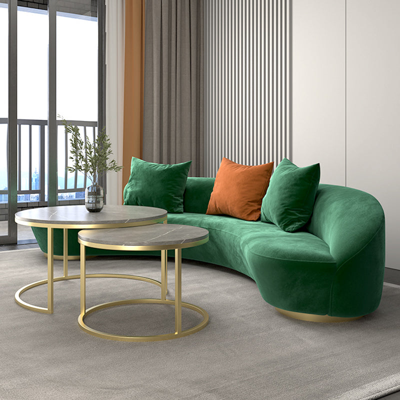 Contemporary Velvet Tuxedo Arm Sofa with Tight Back for Apartment