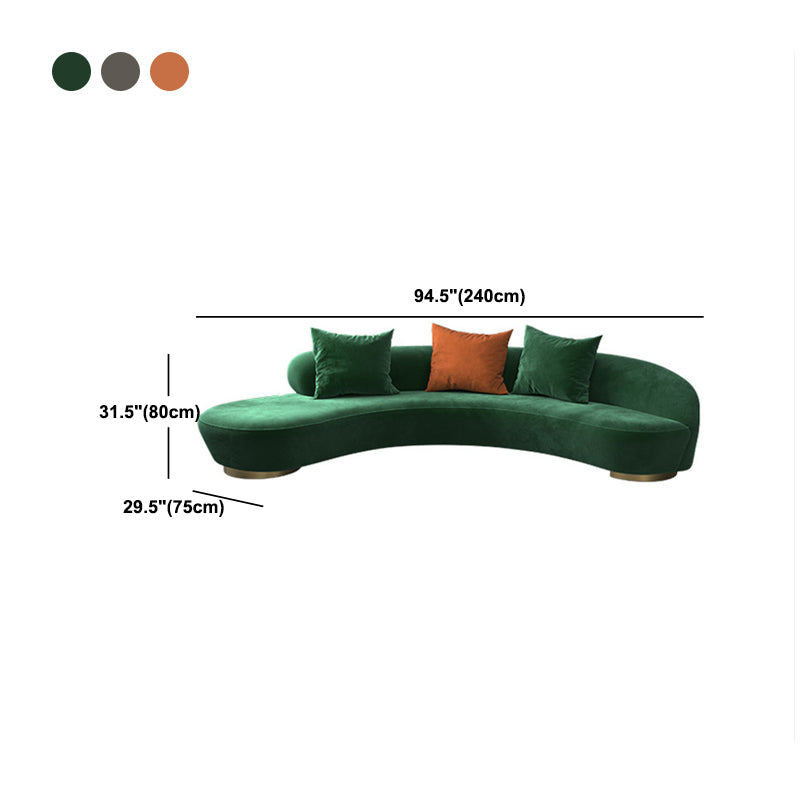 Contemporary Velvet Tuxedo Arm Sofa with Tight Back for Apartment