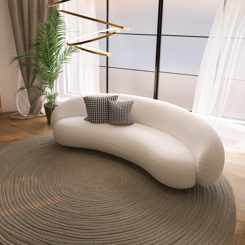 Recessed Arm Curved Sofa Contemporary Moon Shape Sofa for Apartment