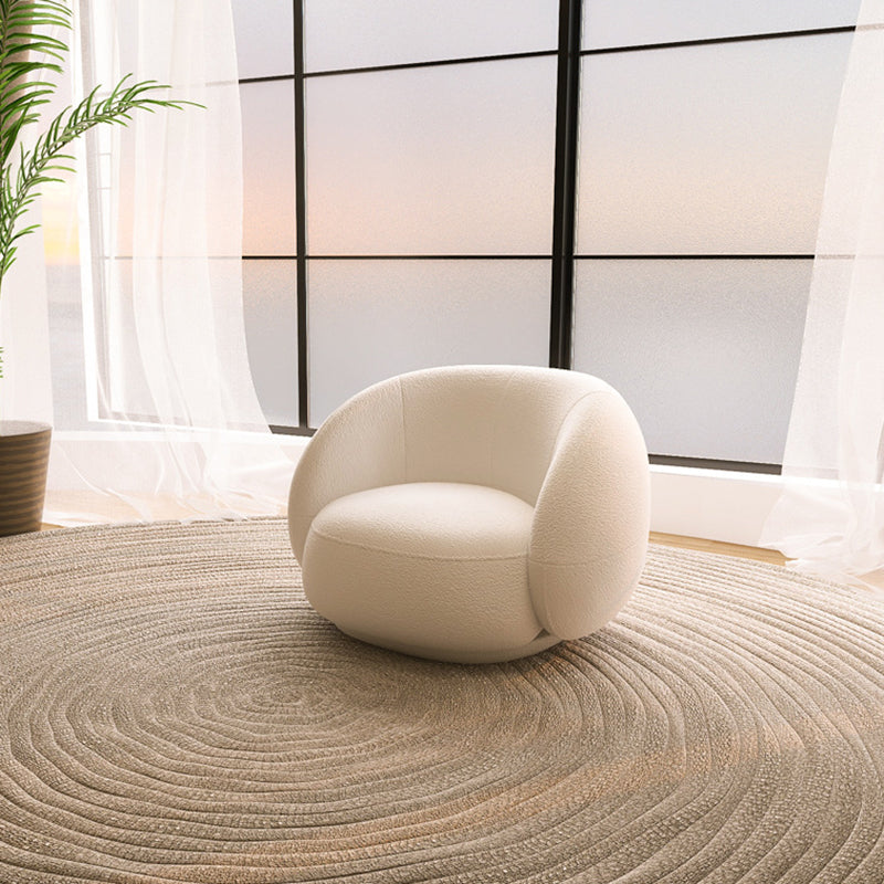Recessed Arm Curved Sofa Contemporary Moon Shape Sofa for Apartment