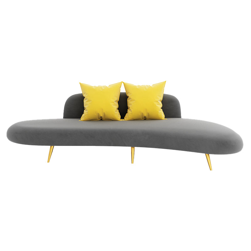 Contemporary Armless Curved Sofa with Tight Back for Living Room