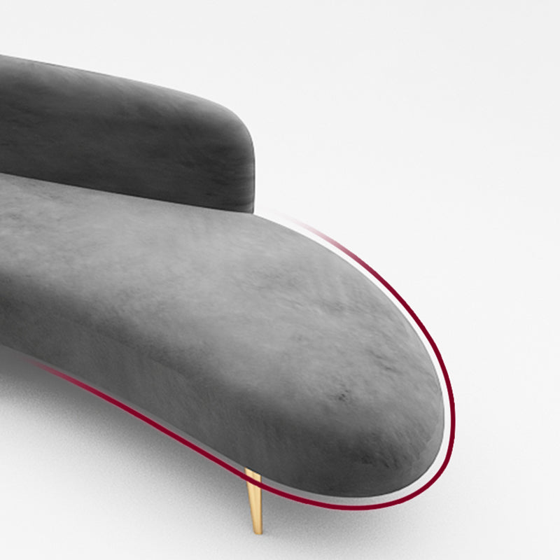 Contemporary Armless Curved Sofa with Tight Back for Living Room