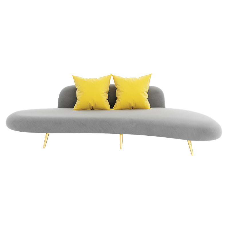 Contemporary Armless Curved Sofa with Tight Back for Living Room