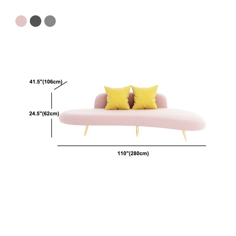 Contemporary Armless Curved Sofa with Tight Back for Living Room
