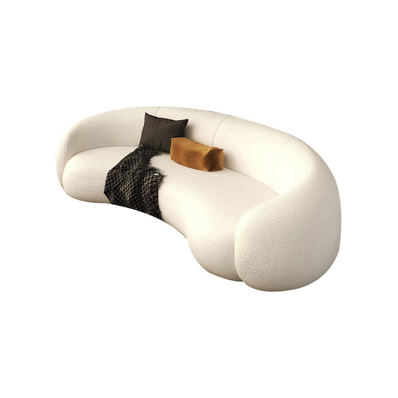 Contemporary Sofa with Tuxedo Arm for Living Room Curved Sofa