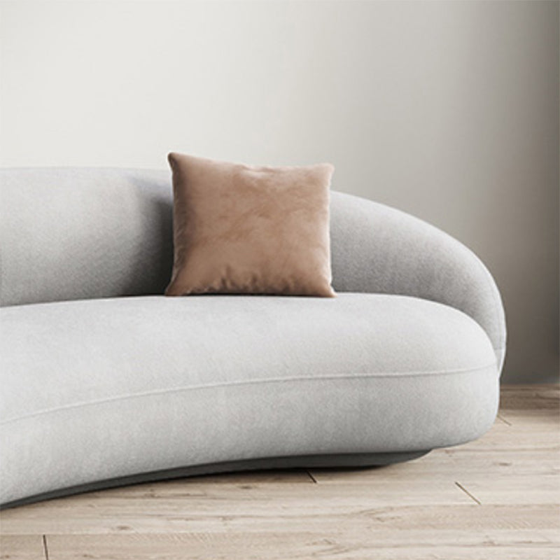 Contemporary Sofa with Tuxedo Arm for Living Room Curved Sofa
