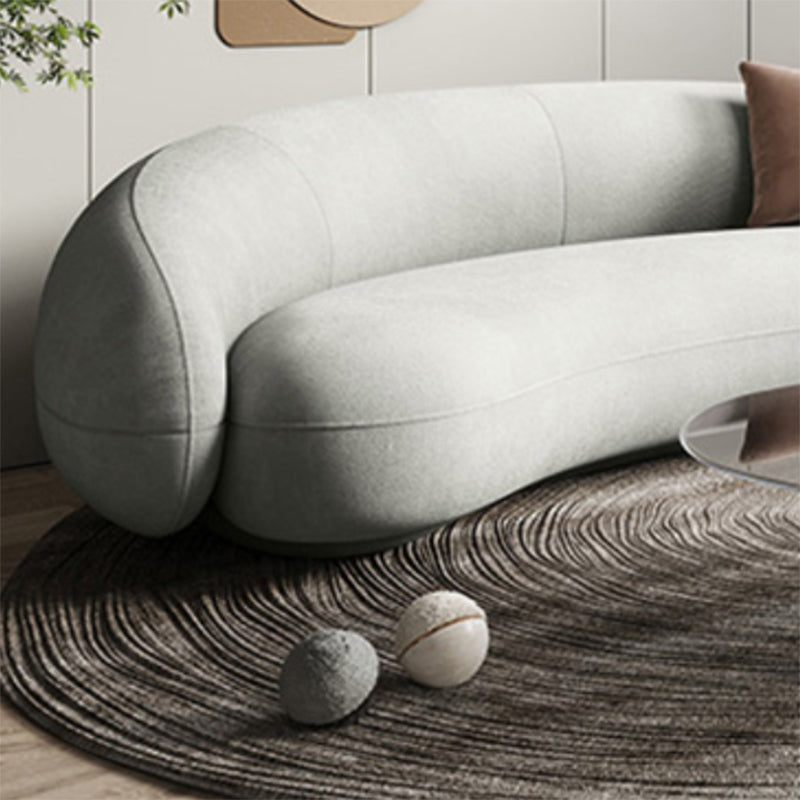 Contemporary Sofa with Tuxedo Arm for Living Room Curved Sofa