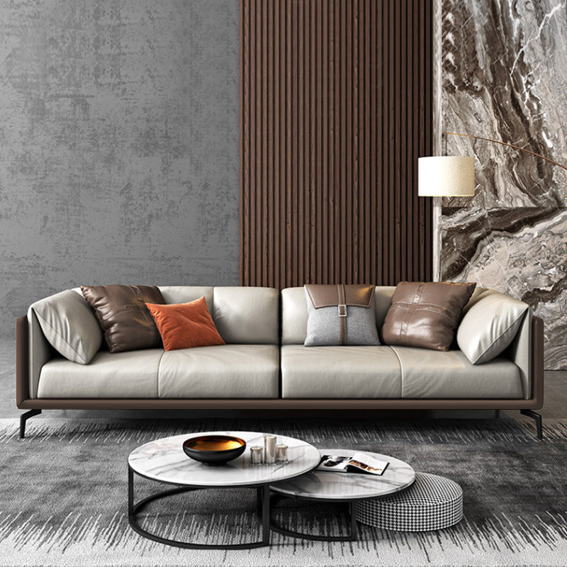 Modern Cushions Sofa 33.5" D Tuxedo Arm Sofa for Living Room