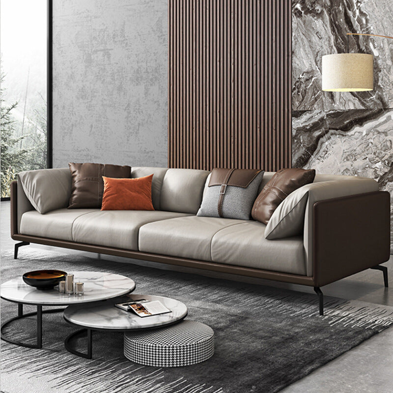 Modern Cushions Sofa 33.5" D Tuxedo Arm Sofa for Living Room
