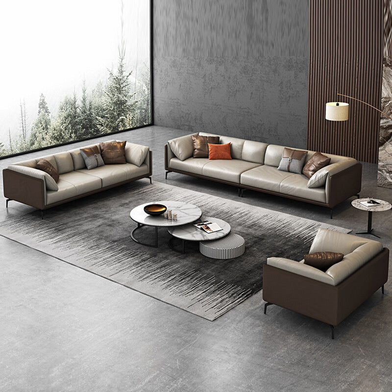 Modern Cushions Sofa 33.5" D Tuxedo Arm Sofa for Living Room