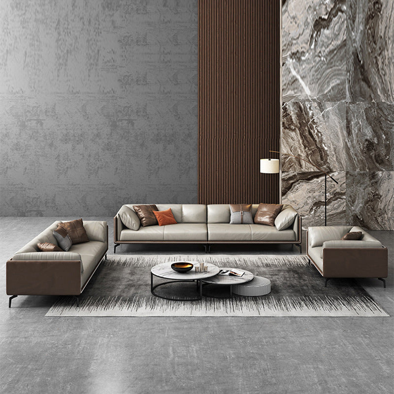 Modern Cushions Sofa 33.5" D Tuxedo Arm Sofa for Living Room