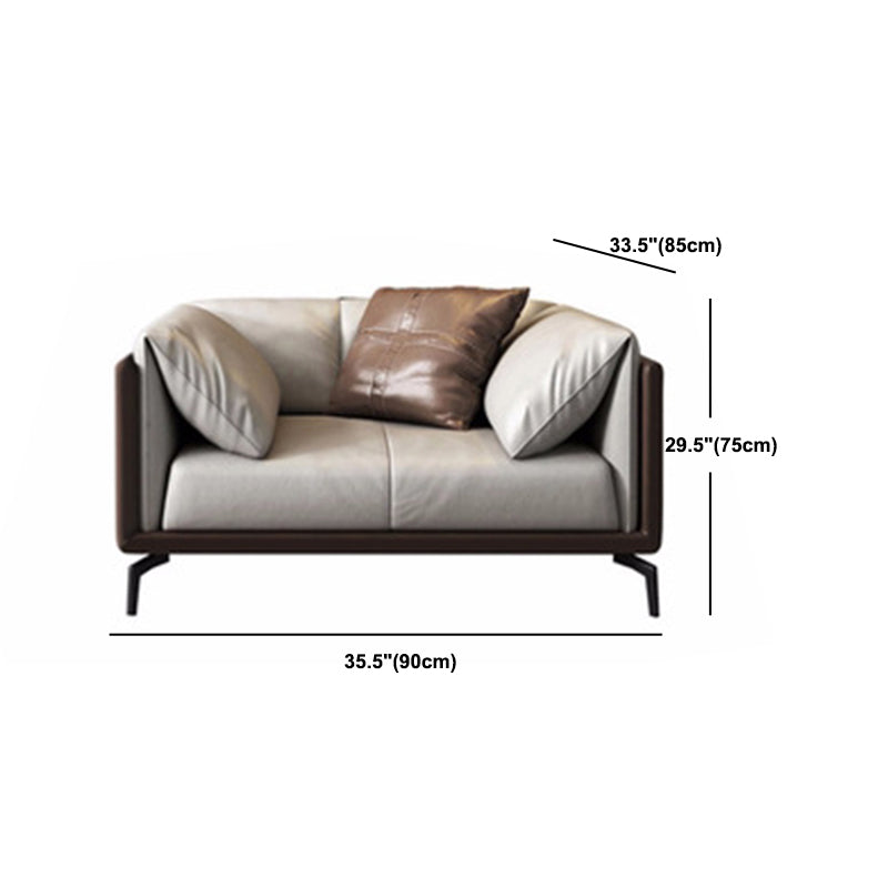 Modern Cushions Sofa 33.5" D Tuxedo Arm Sofa for Living Room