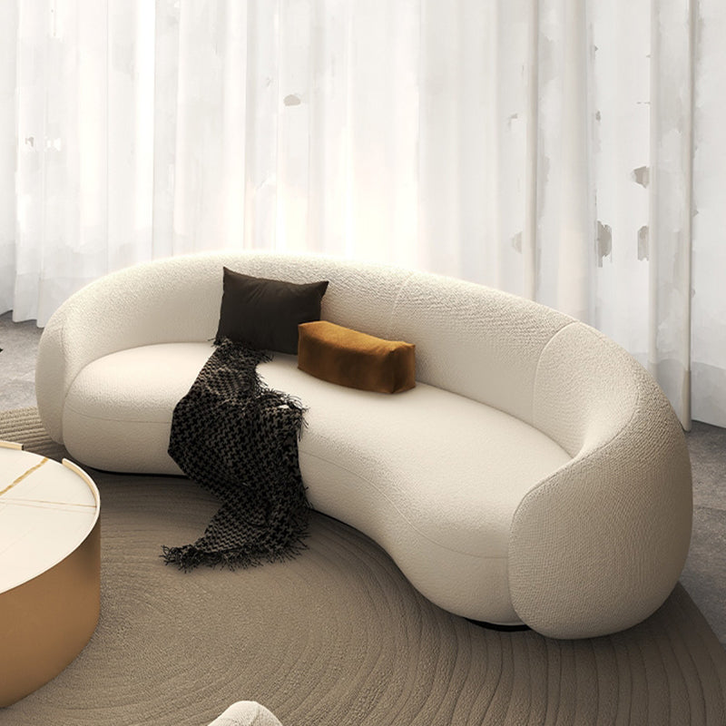 Contemporary 23.6" /27.5"H Wool/Velvet Slope Arm Sofa For Living Room