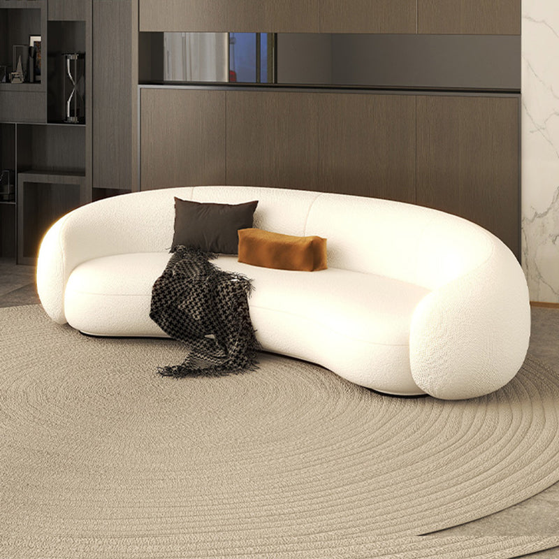 Contemporary 23.6" /27.5"H Wool/Velvet Slope Arm Sofa For Living Room