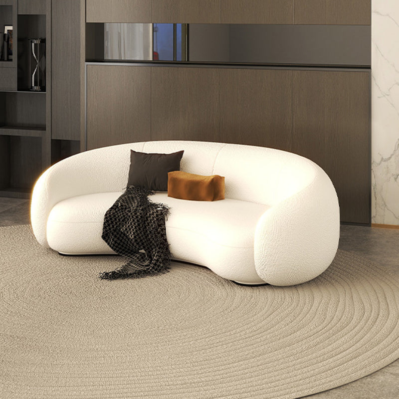 Contemporary 23.6" /27.5"H Wool/Velvet Slope Arm Sofa For Living Room