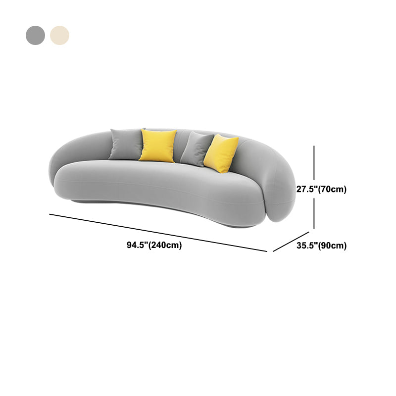 Contemporary 23.6" /27.5"H Wool/Velvet Slope Arm Sofa For Living Room