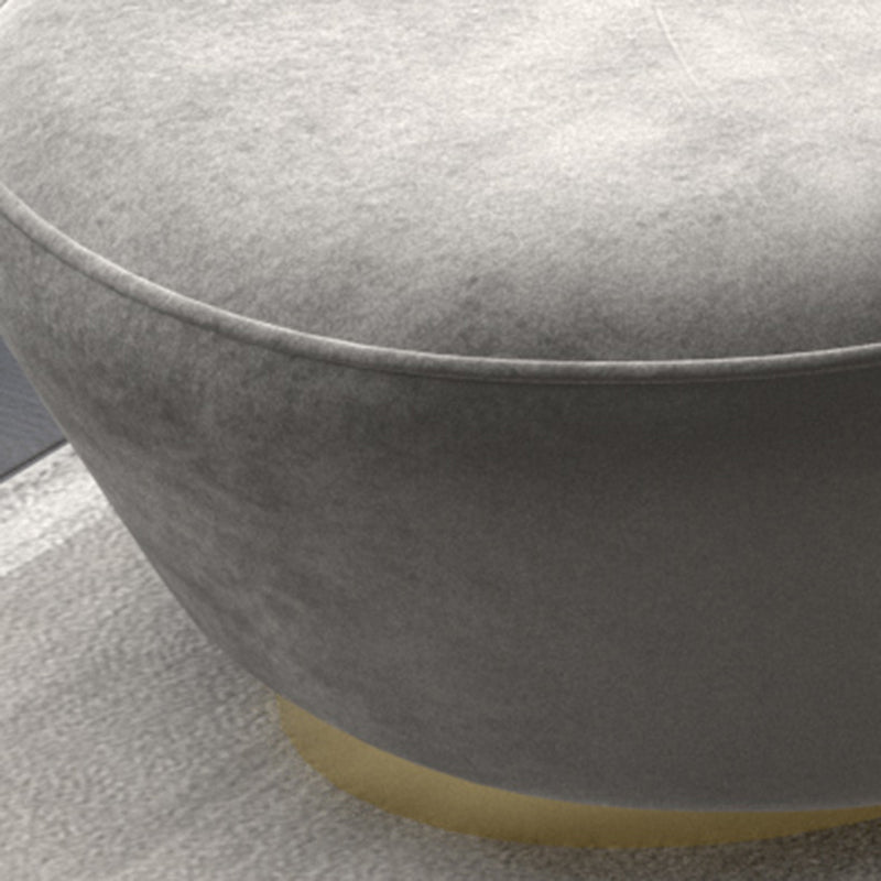 Modern Curved Sofa with Slopped Arm and Golden Base for Living Room