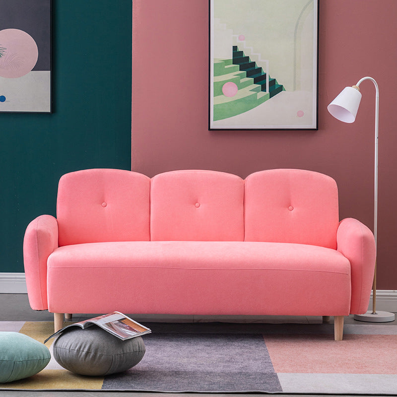 Velvet Sofa 29.52" H Recessed Arm with 3-seater Contemporary