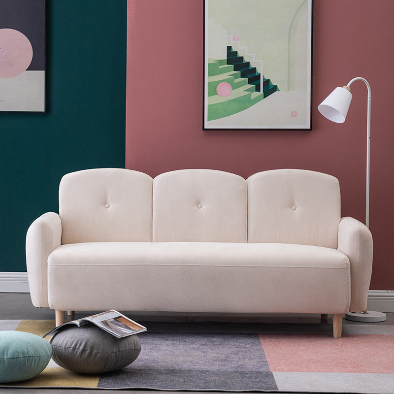 Velvet Sofa 29.52" H Recessed Arm with 3-seater Contemporary