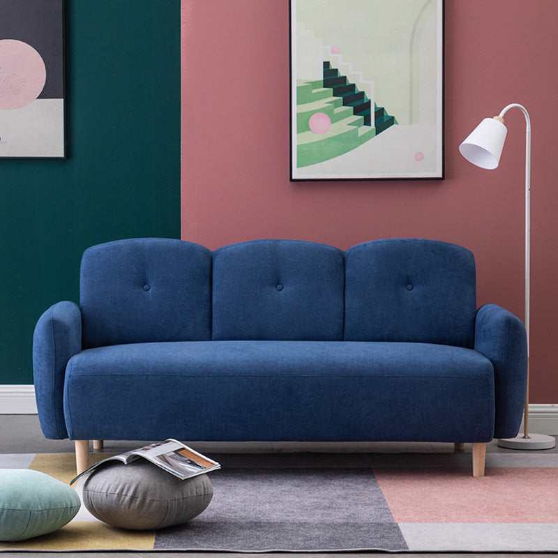 Velvet Sofa 29.52" H Recessed Arm with 3-seater Contemporary