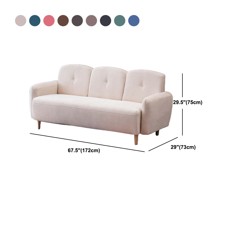 Velvet Sofa 29.52" H Recessed Arm with 3-seater Contemporary