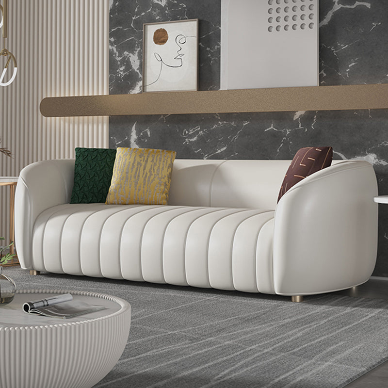 22.83" Wide Tuxedo Arm Sofa White Standard Sofa for Living Room