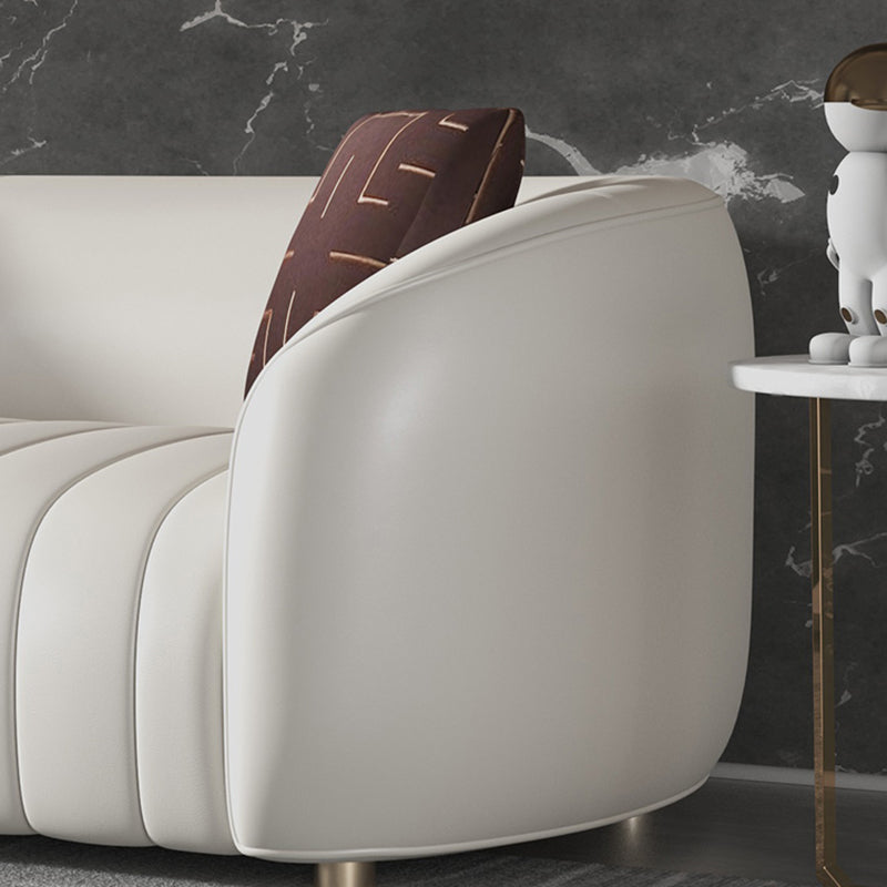 22.83" Wide Tuxedo Arm Sofa White Standard Sofa for Living Room