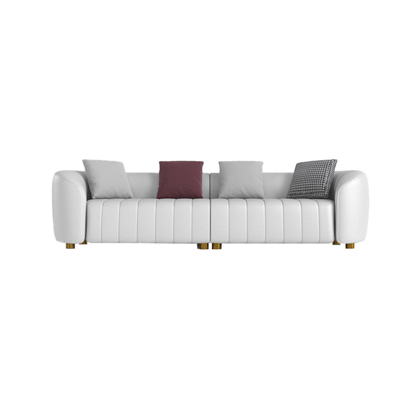 22.83" Wide Tuxedo Arm Sofa White Standard Sofa for Living Room