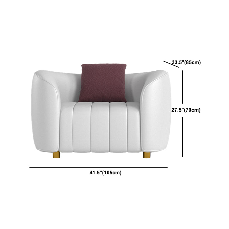 22.83" Wide Tuxedo Arm Sofa White Standard Sofa for Living Room