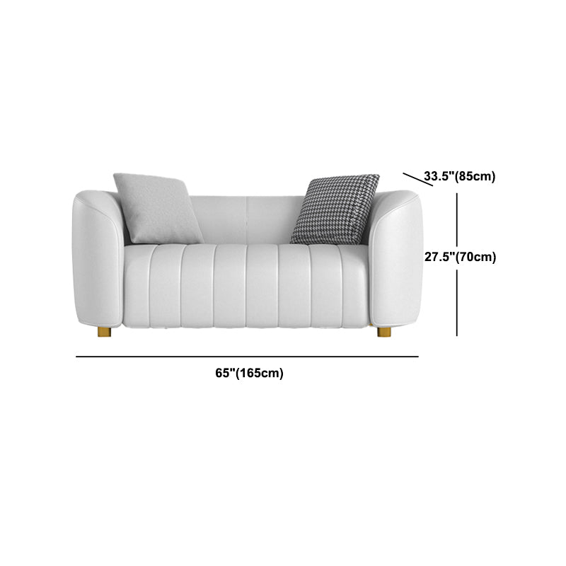 22.83" Wide Tuxedo Arm Sofa White Standard Sofa for Living Room