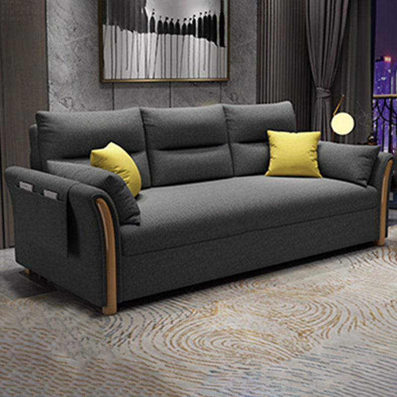 Contemporary Pillow Back Sofa Bed with Storage for Apartment