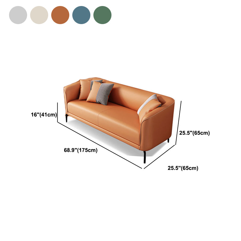 25.59" D x 25.59" H Faux Leather Sofa Tuxedo Arm Tight Back Sofa