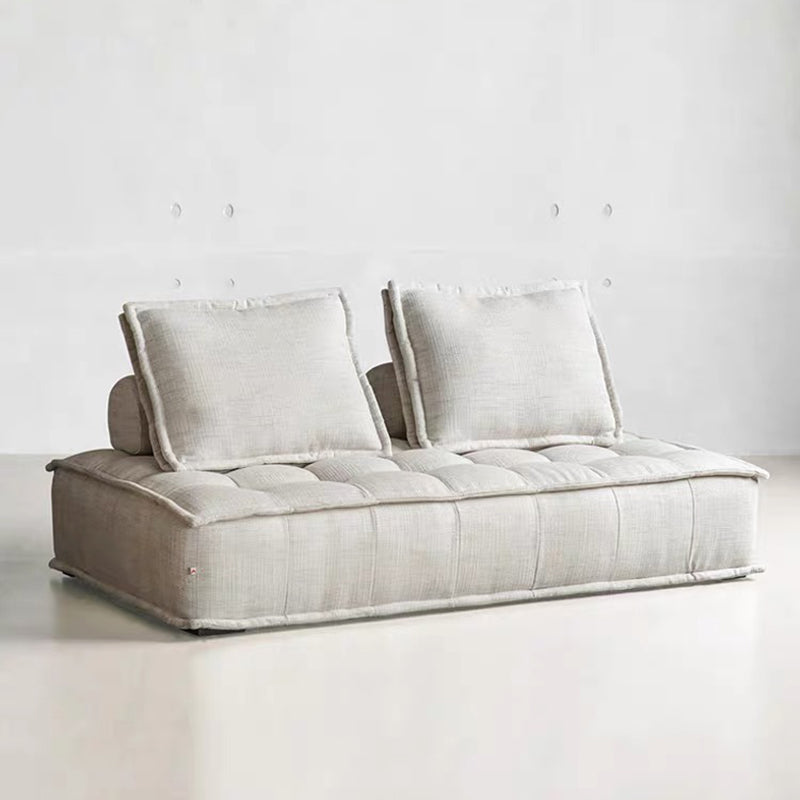 Modern Style Lamb/emery Cloth Sofa with No Armrest and No Cushion Back