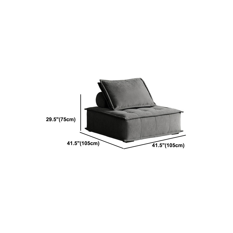 Modern Style Lamb/emery Cloth Sofa with No Armrest and No Cushion Back