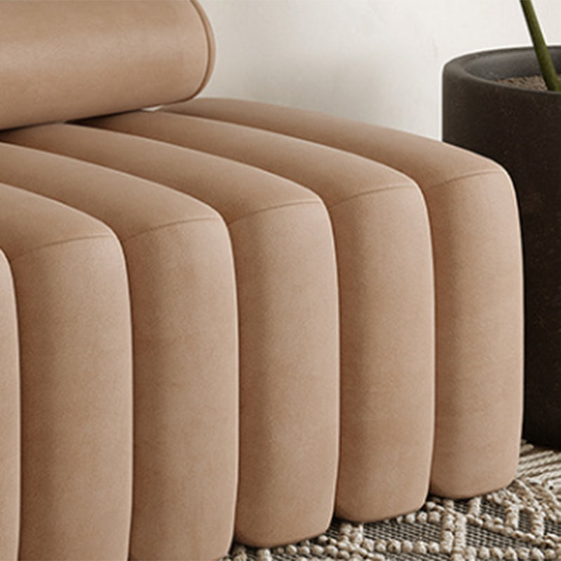 Modern Style Lamb/flannelette Sofa with No Armrest and No Cushion Back