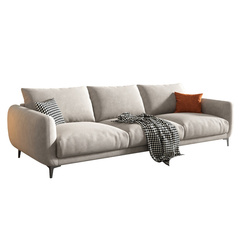Contemporary Pillow Back Sofa with Square Arms for Living Room