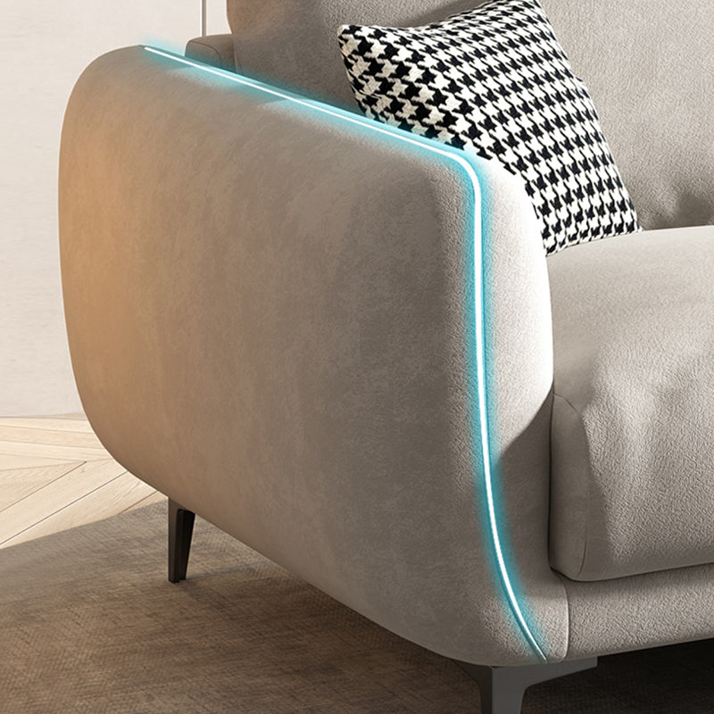 Contemporary Pillow Back Sofa with Square Arms for Living Room