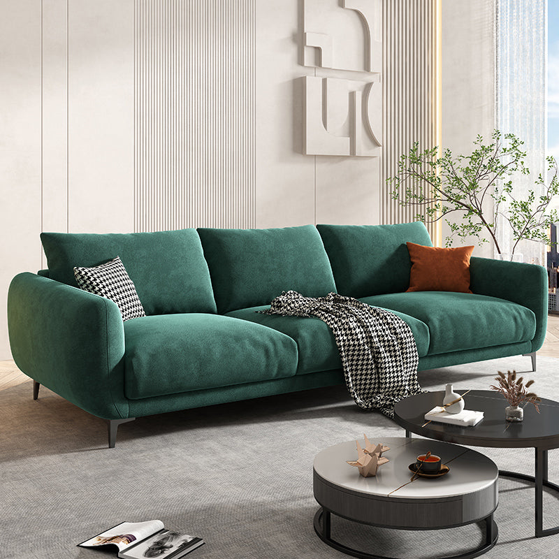 Contemporary Pillow Back Sofa with Square Arms for Living Room