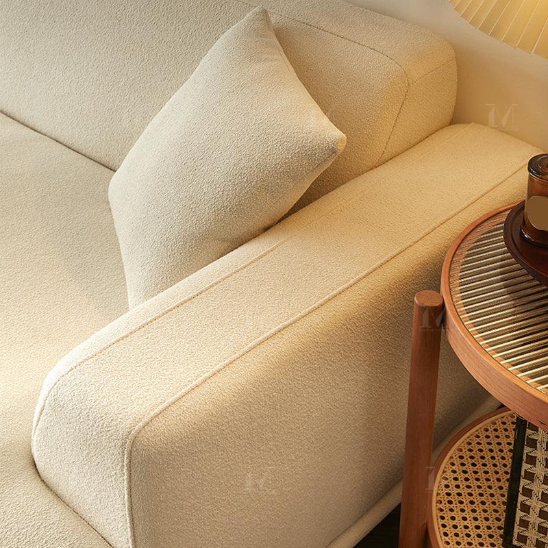 Modern White Upholstery with Built-in Armrest and Cushioned Suede Back