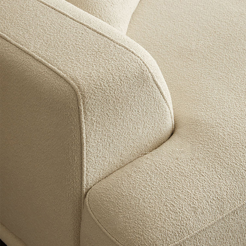 Modern White Upholstery with Built-in Armrest and Cushioned Suede Back