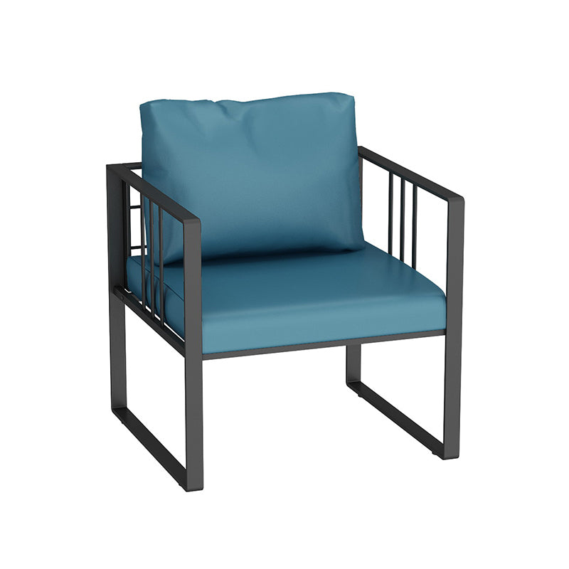 25.59" H Faux Leather Square Arm Sofa Contemporary Standard Sofa