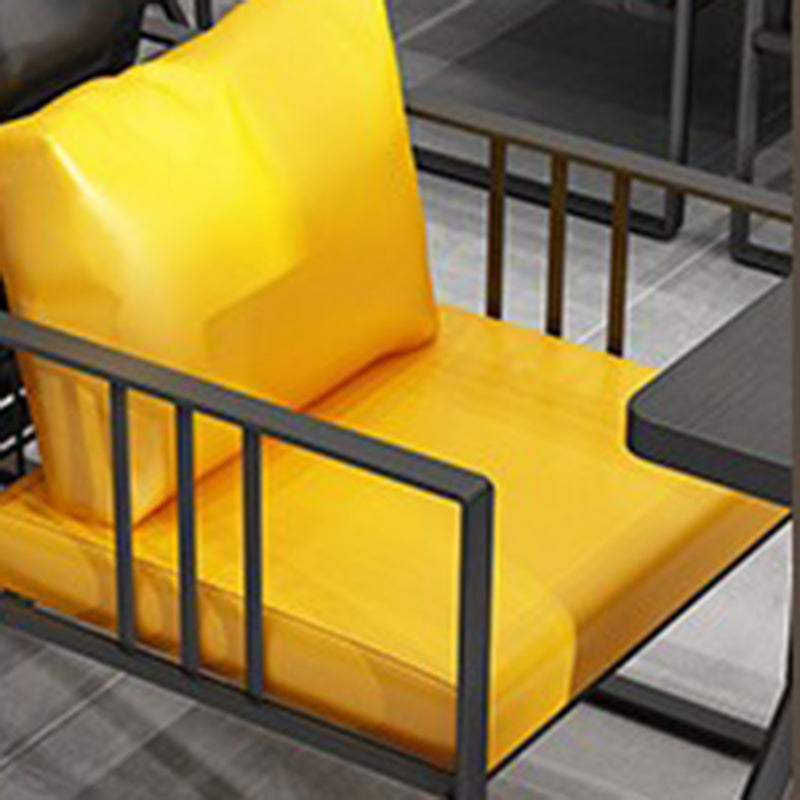 25.59" H Faux Leather Square Arm Sofa Contemporary Standard Sofa