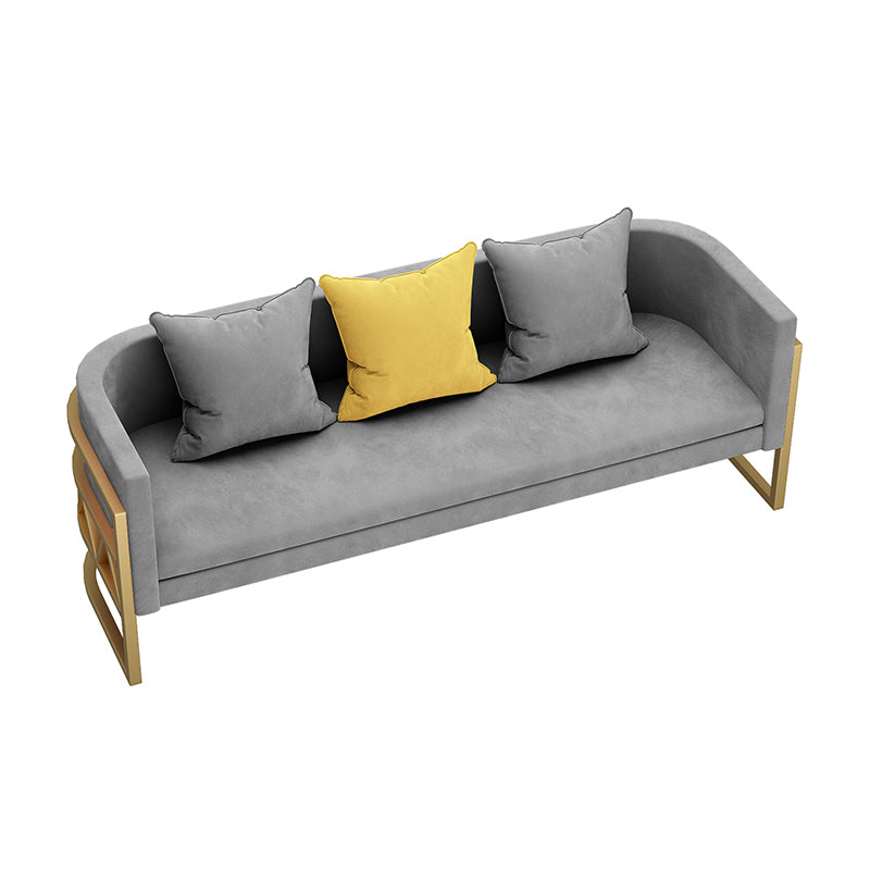 24.40" W x 29.52" H Velvet Tuxedo Arm Sofa Contemporary Standard Sofa