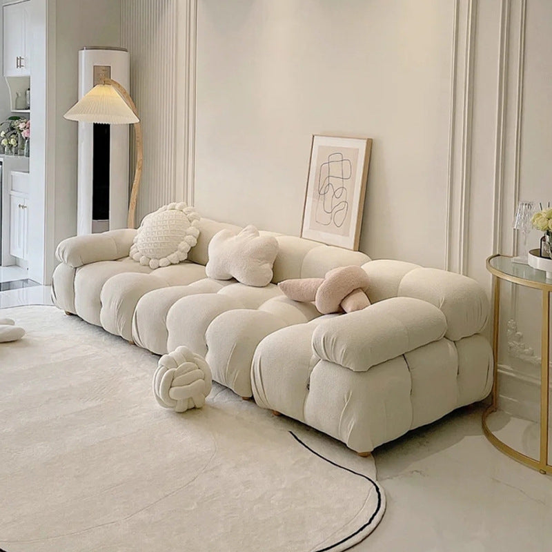 Modern Style Sofa Low Back Padded with Sponge Cushions Sofa Bed
