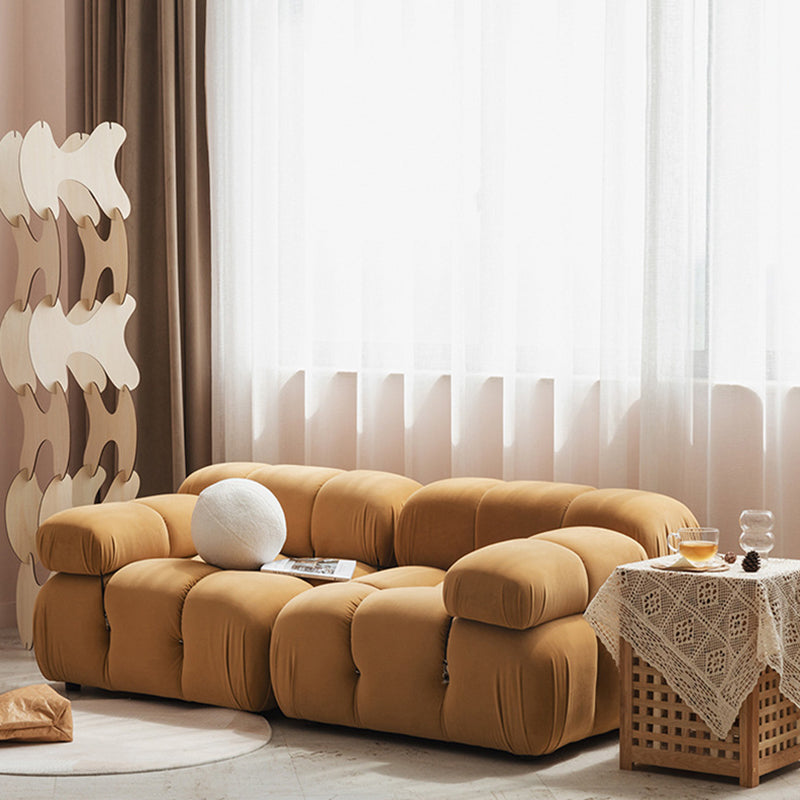 Modern Style Sofa Low Back Padded with Sponge Cushions Sofa Bed