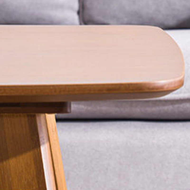 Nordic Style Rectangular Solid Wood Table 4 Legs Base Coffee Table