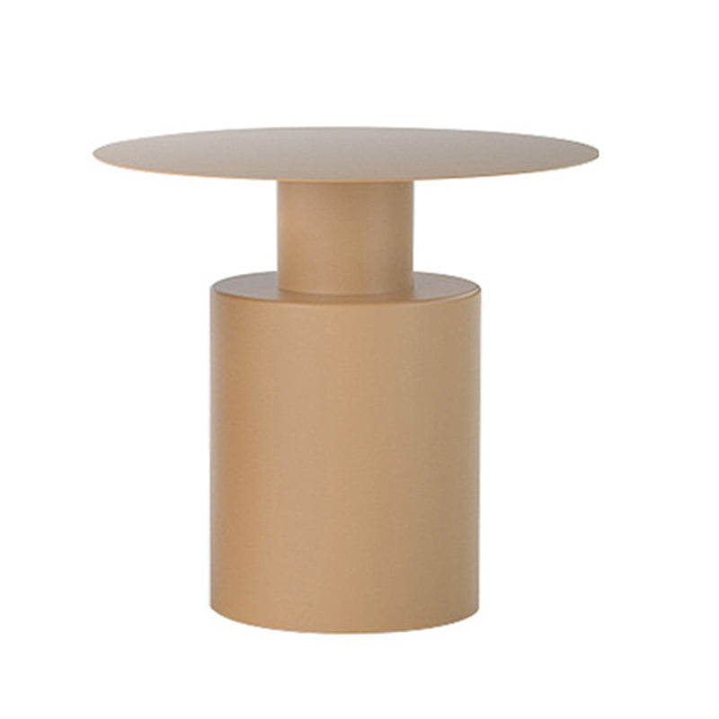 Mid-Century Modern Round Top Coffee Table Iron Pedestal Cocktail Table