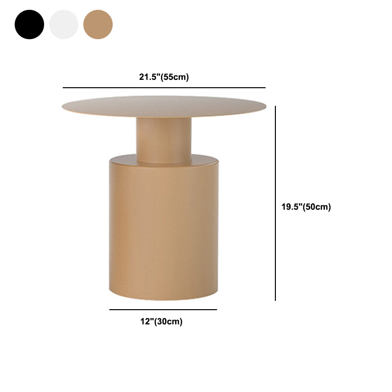 Mid-Century Modern Round Top Coffee Table Iron Pedestal Cocktail Table